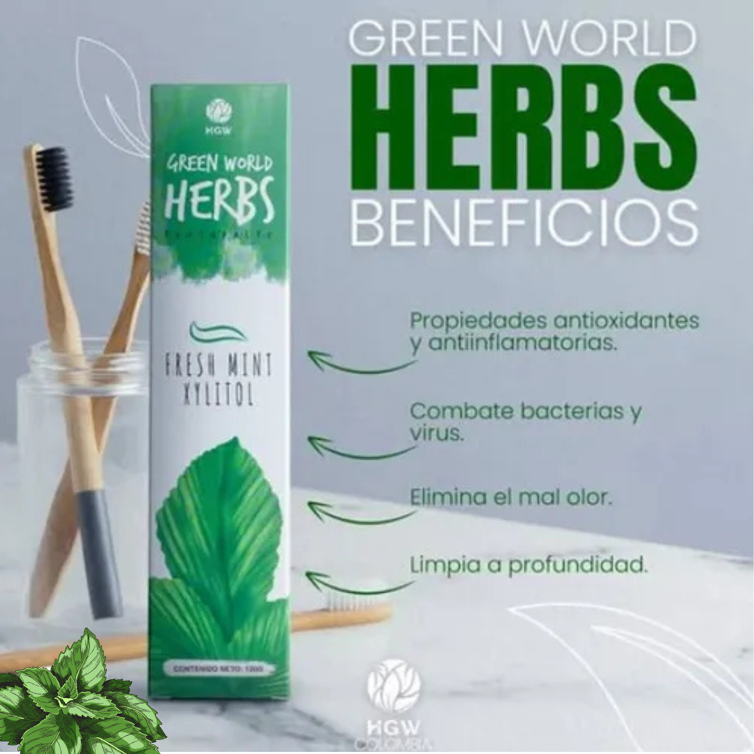 Crema Dental Green World Herbs - HGW - 120gr