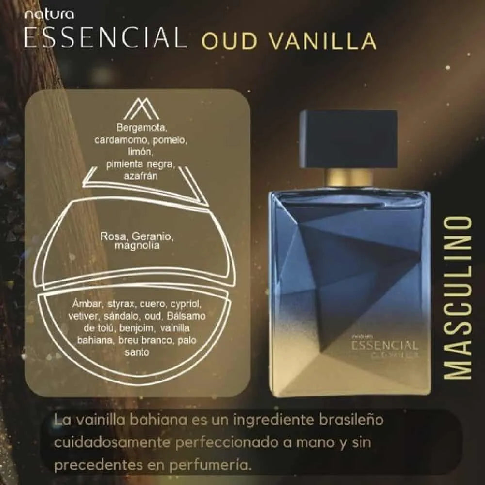 Essencial Oud Vainilla Masculino – Eau de Parfum – 100ml – Amaderado/Especiado
