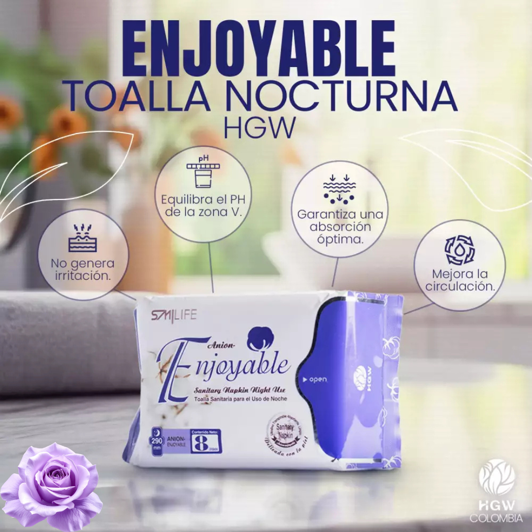 Toalla Higienica Noche con Aniones - Smilife HGW - 8 Uds.