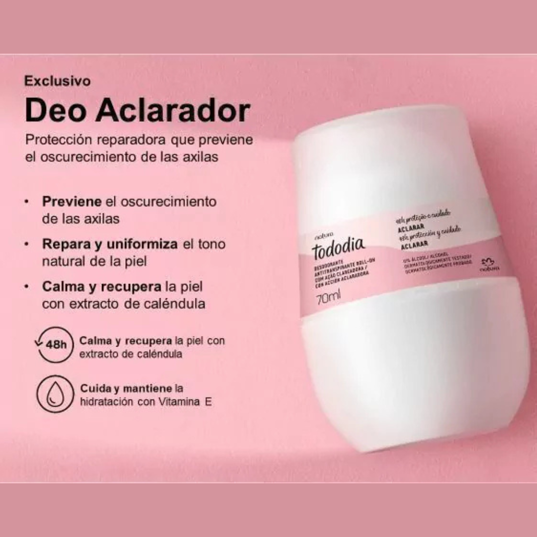 Desodorante Antitranspirante Aclarador Roll On Todo Día – 70ml