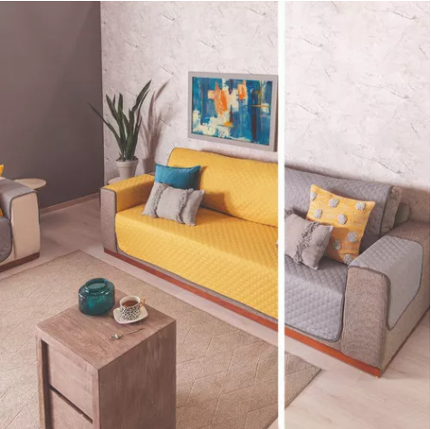 Protector de sofá mostaza para decorar y cuidar tu sala con estilo