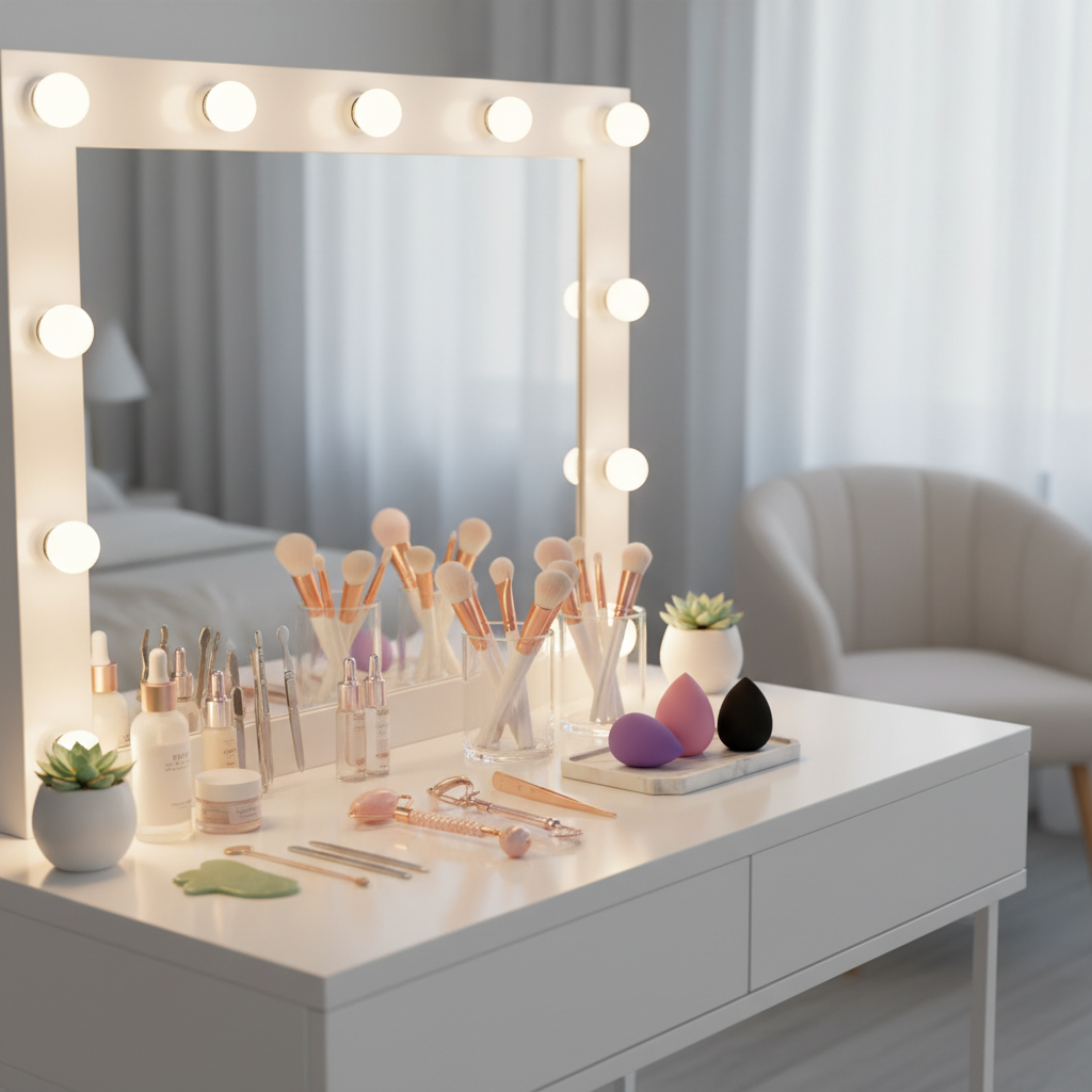 Herramientas de belleza y accesorios para skincare y maquillaje