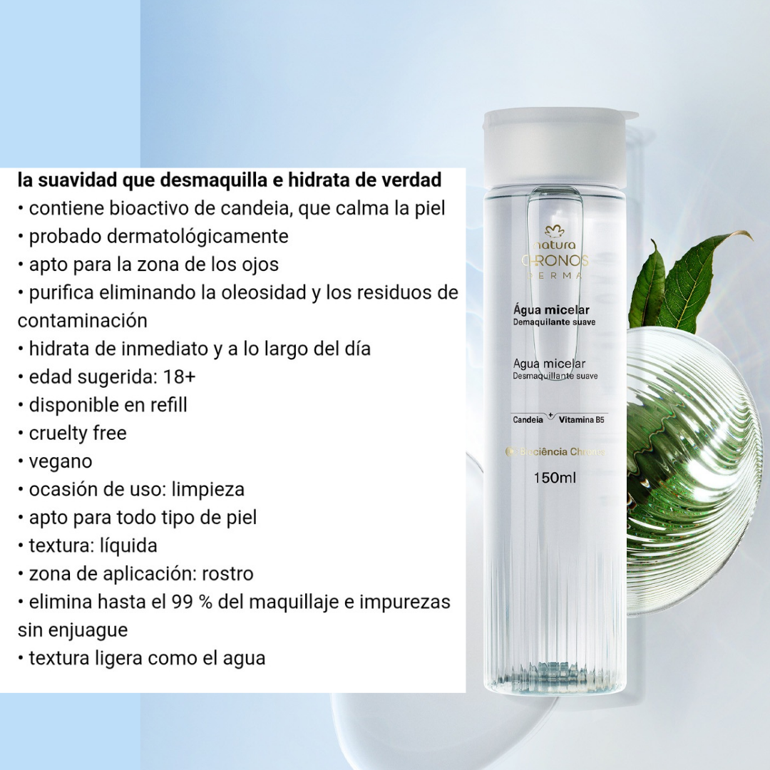 Agua Miselar Desmaquillante Suave Chronos - 150ml