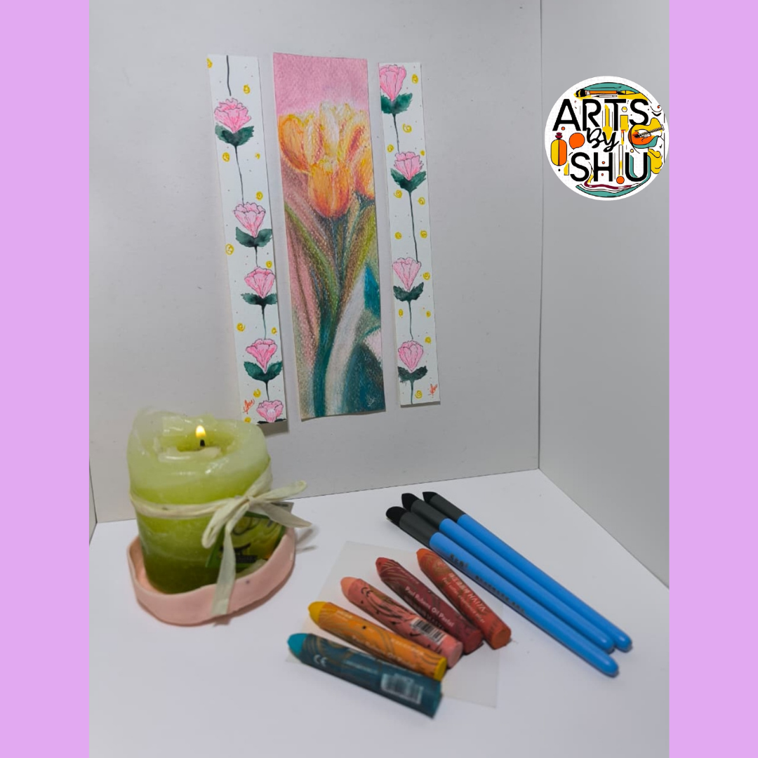 Arts By Shu – Tulipanes & Claveles Rosa – Técnica Mixta