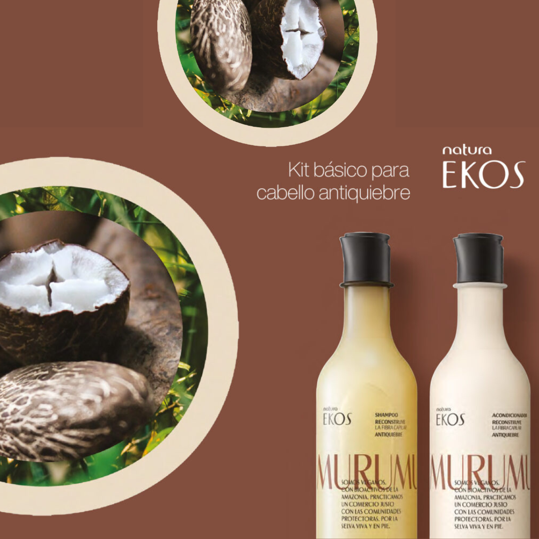 Tratamiento de Cabellos Murumuru Ekos Shampoo 300ml +Acondicionador 300ml + Crema para Peinar 150ml + Máscara 200gr