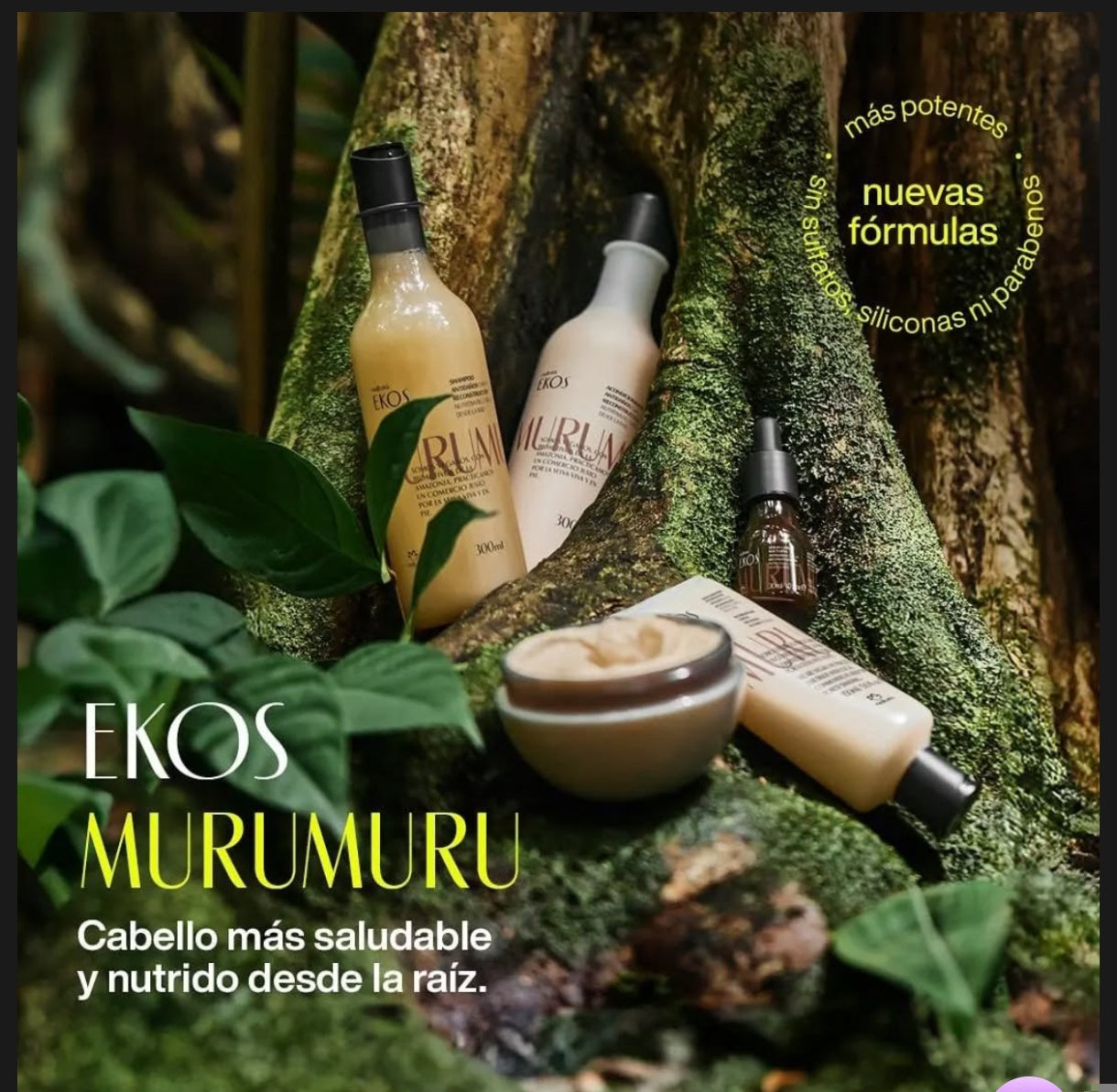 Tratamiento de Cabellos Murumuru Ekos Shampoo 300ml +Acondicionador 300ml + Crema para Peinar 150ml + Máscara 200gr