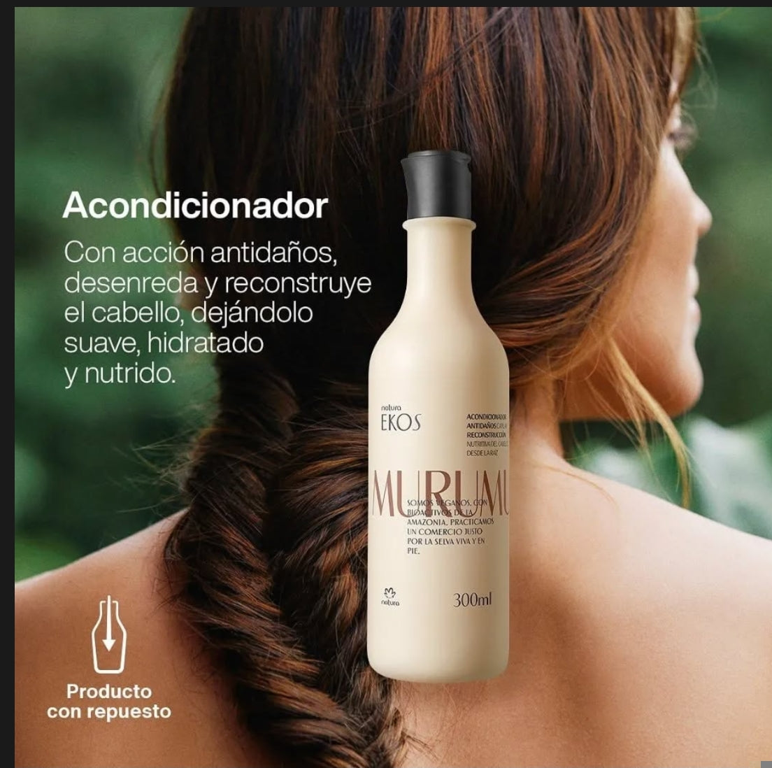 Tratamiento de Cabellos Murumuru Ekos Shampoo 300ml +Acondicionador 300ml + Crema para Peinar 150ml + Máscara 200gr