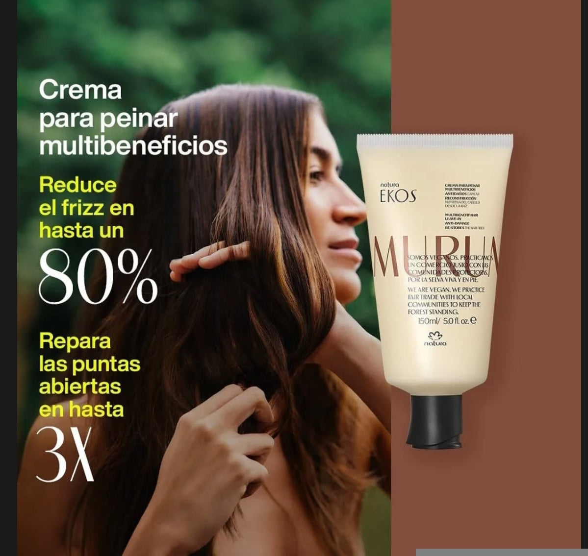 Tratamiento de Cabellos Murumuru Ekos Shampoo 300ml +Acondicionador 300ml + Crema para Peinar 150ml + Máscara 200gr