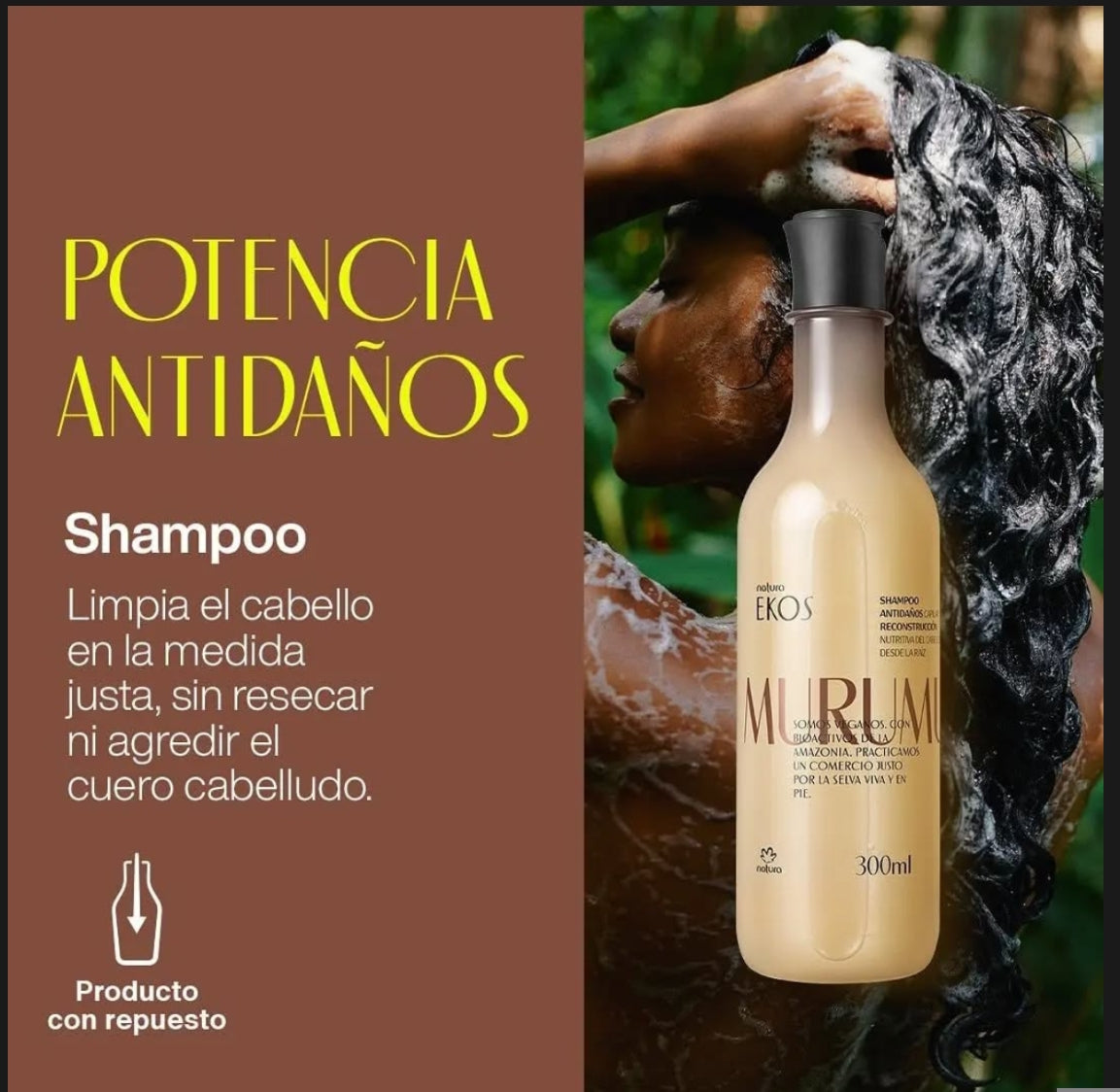 Tratamiento de Cabellos Murumuru Ekos Shampoo 300ml +Acondicionador 300ml + Crema para Peinar 150ml + Máscara 200gr