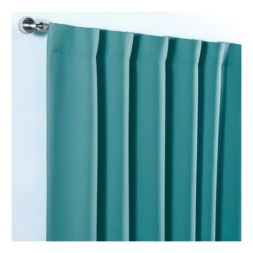 Cortinas Blackout Larga Catania Turquesa – 1.40x2.30m c/u
