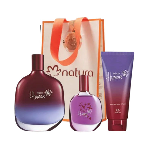Estuche Beijo de Humor – Eau de Toilette 75ml + Bálsamo Pós Barba 75ml + Miniatura 25ml – Amaderado