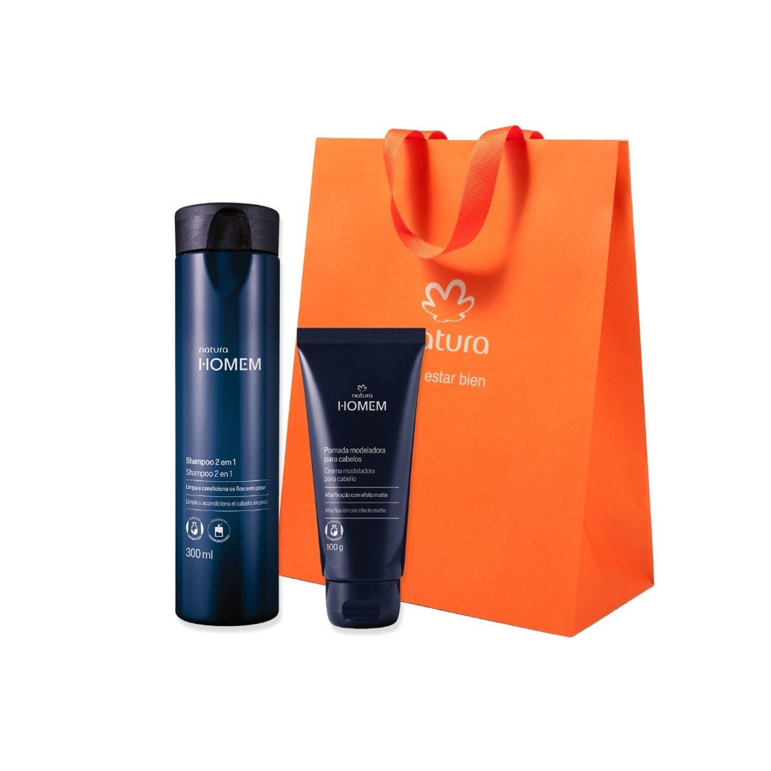 Estuche Homem  Cabello  – Shampoo 2 en 1  300ml+ Pomada Moldeadora 100ml