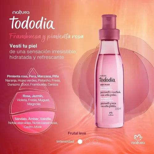 Estuche Frambuesa y Pimienta Rosa Todo Día Crema 400ml + Body Splash 200 ML + Jábones x 2 90gr c/u