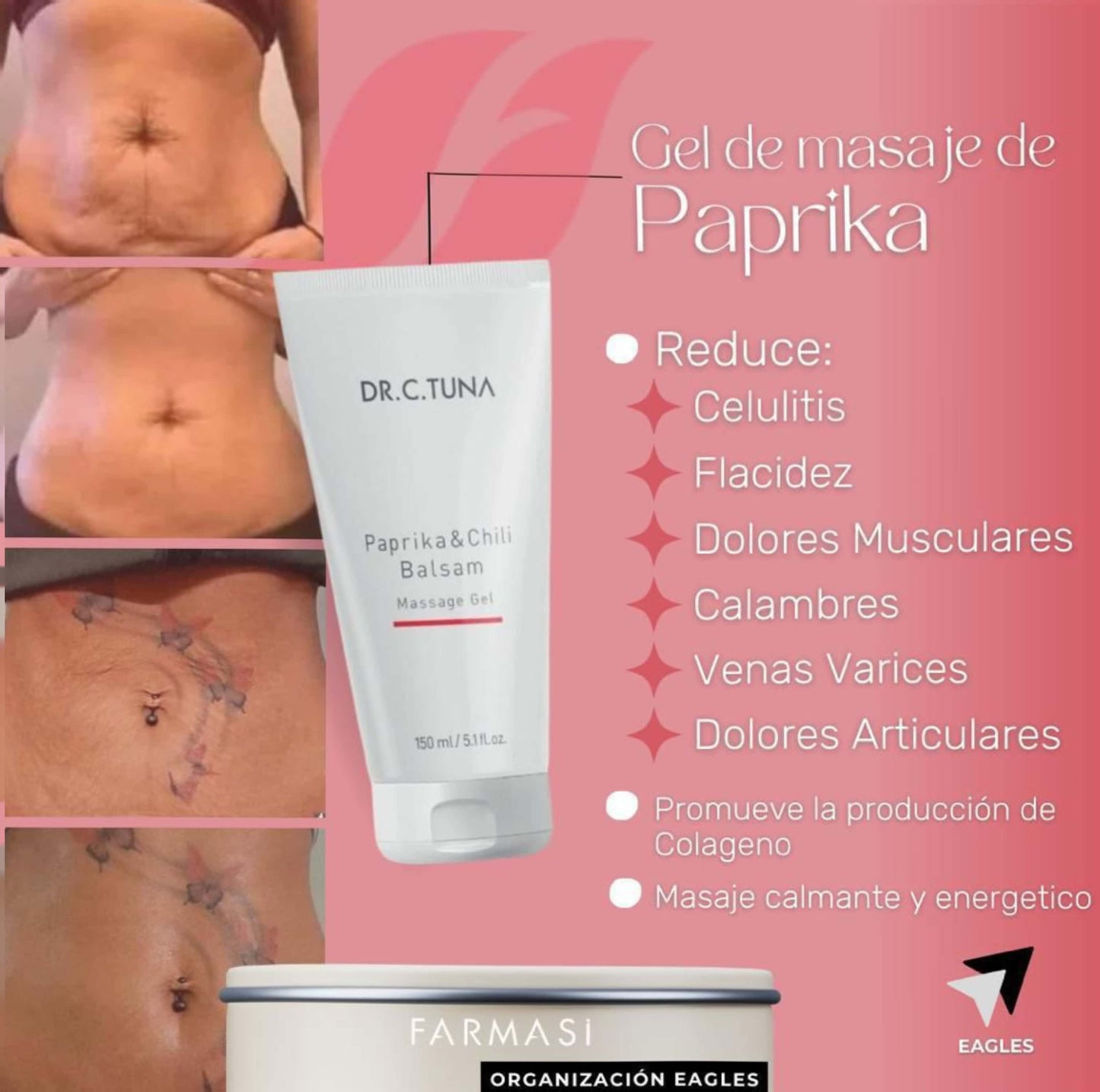 Gel de Masaje Bálsamo de Pimienta y Chile Dr. C. Tuna – 200ml