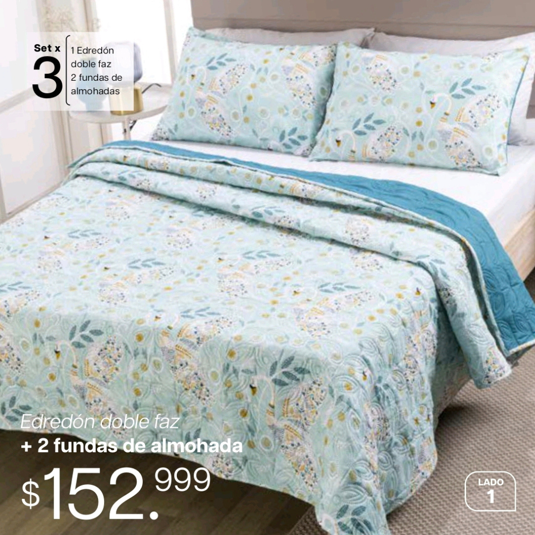 Juego de Edredón MAT Cisne La Mia Stanza – Cama Doble – 1.80x2.35m