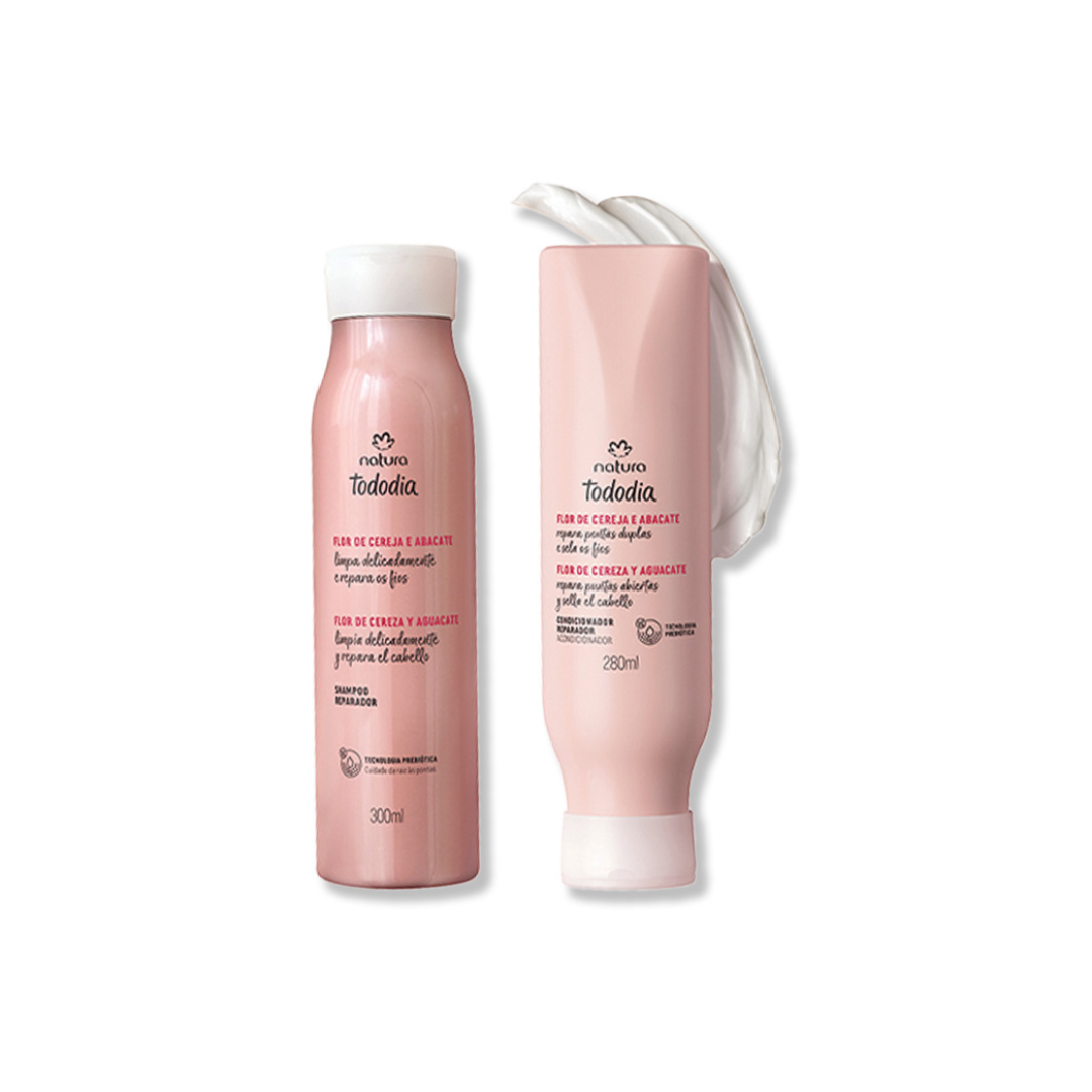 Kit Cabello Reparación  Flor de Cereza y Aguacate Todo Día Shampoo 300ml +Acondicionador 280ml