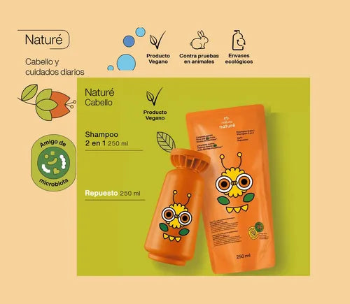 Kit Nature Shampoo 2 en 1 con Repuesto – 250ml c/u