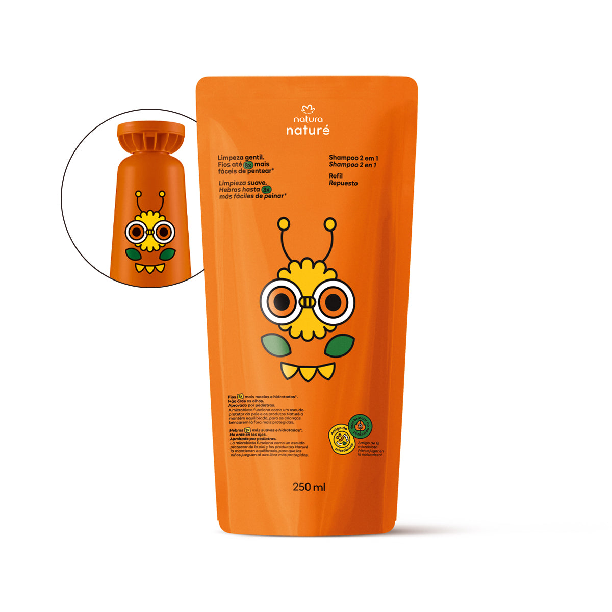 Kit Nature Shampoo 2 en 1 con Repuesto – 250ml c/u