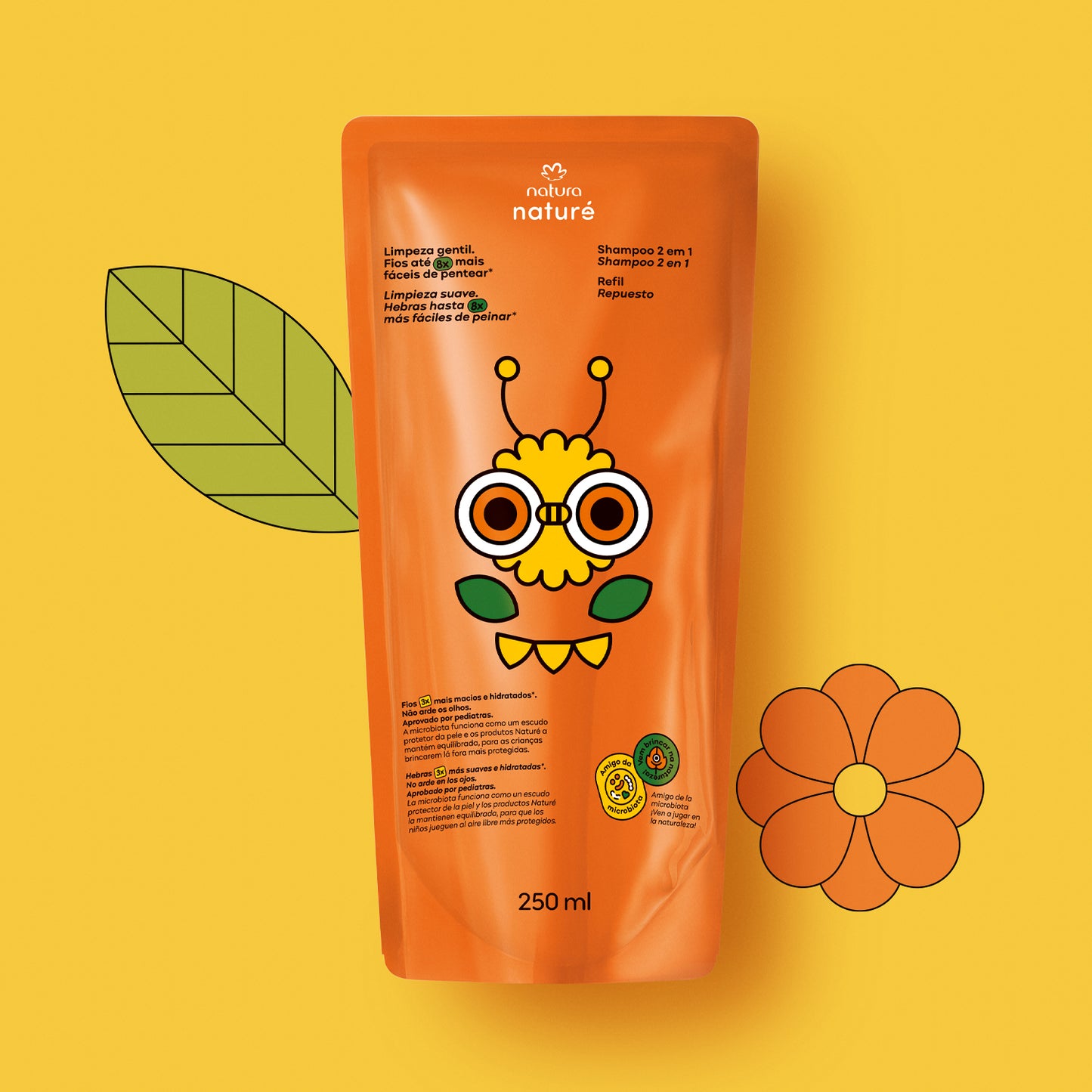 Kit Nature Shampoo 2 en 1 con Repuesto – 250ml c/u