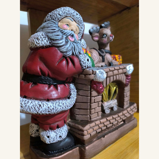 Papá Noel Chimenea –  Arte Vivo – 32x19 cm