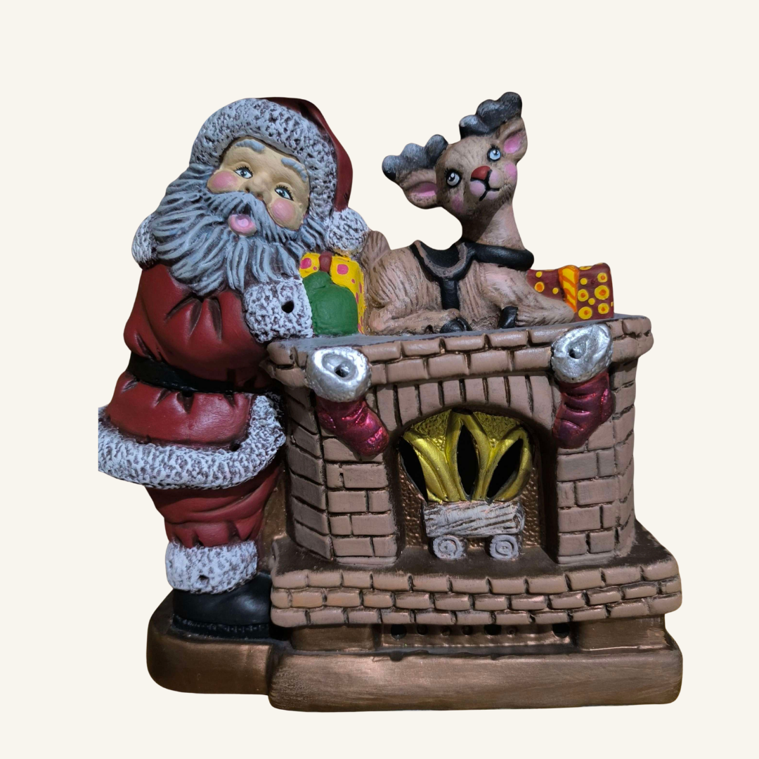 Papá Noel Chimenea –  Arte Vivo – 32x19 cm