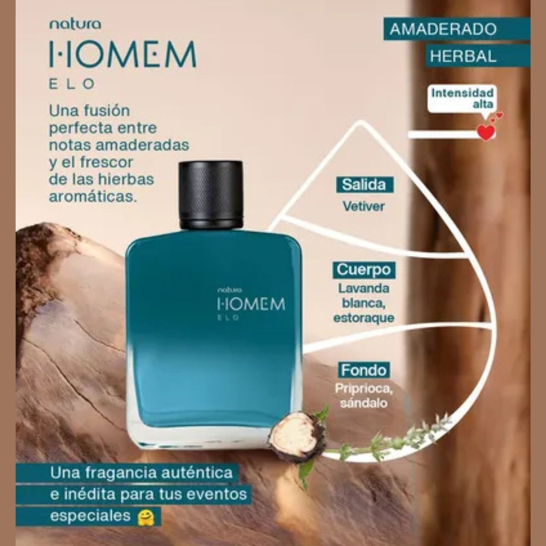 Homem Elo Masculino – Eau de Parfum – 100ml – Amaderado Aromático