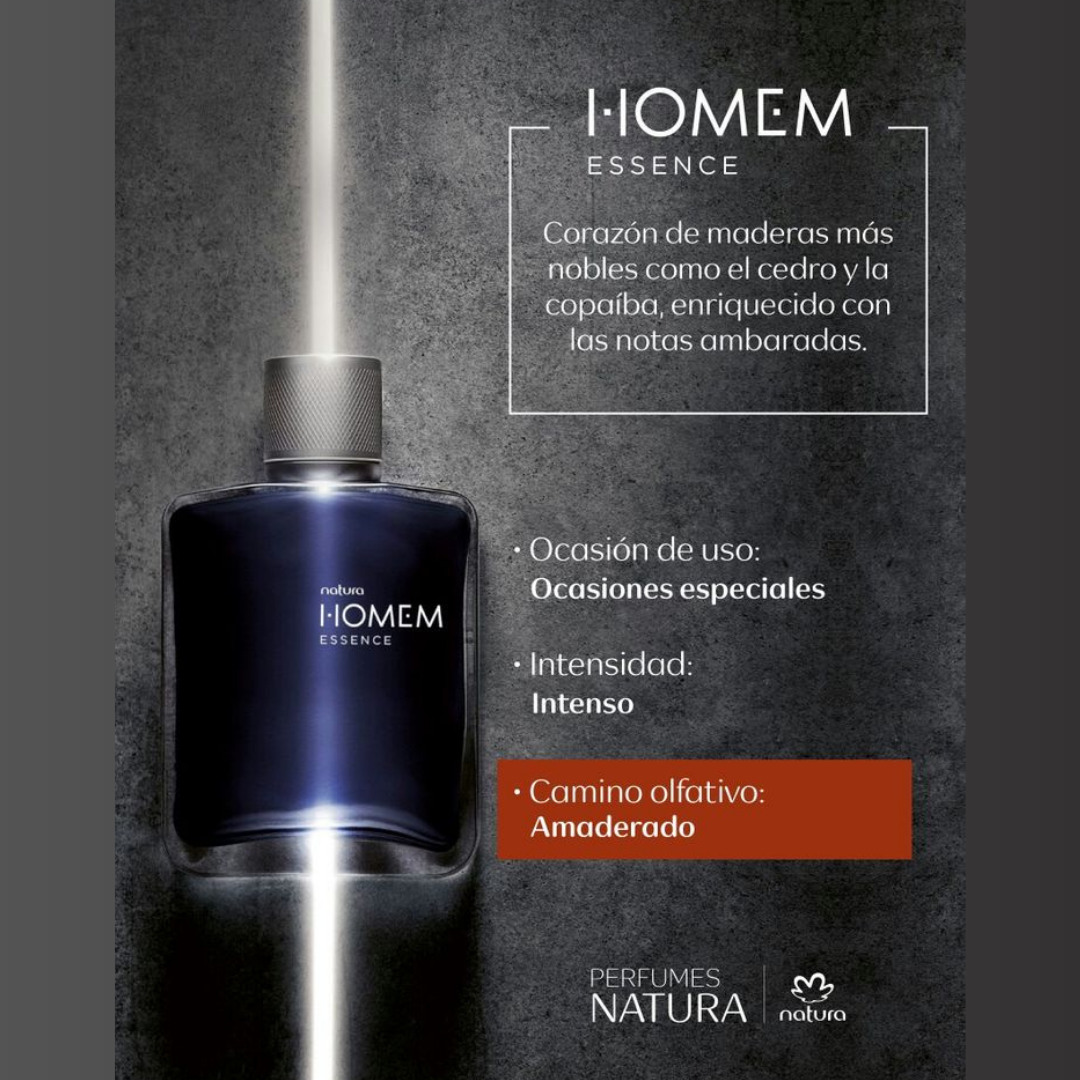 Homem Essence Clásico Masculino – Eau de Parfum – 100ml – Amaderado Ámbar