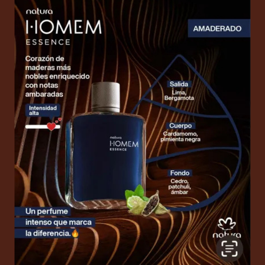 Homem Essence Clásico Masculino – Eau de Parfum – 100ml – Amaderado Ámbar
