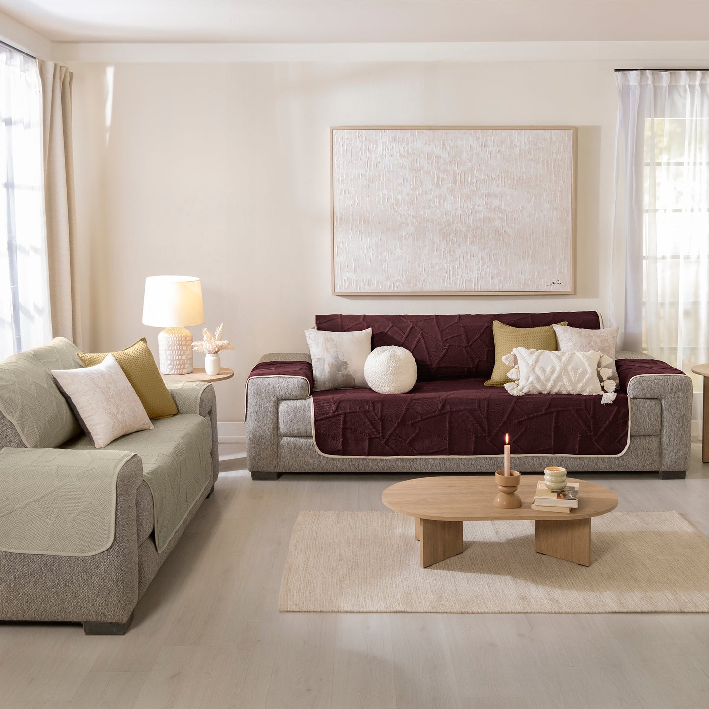 Protector de Sala Loveseat Tinto – 3 Puestos