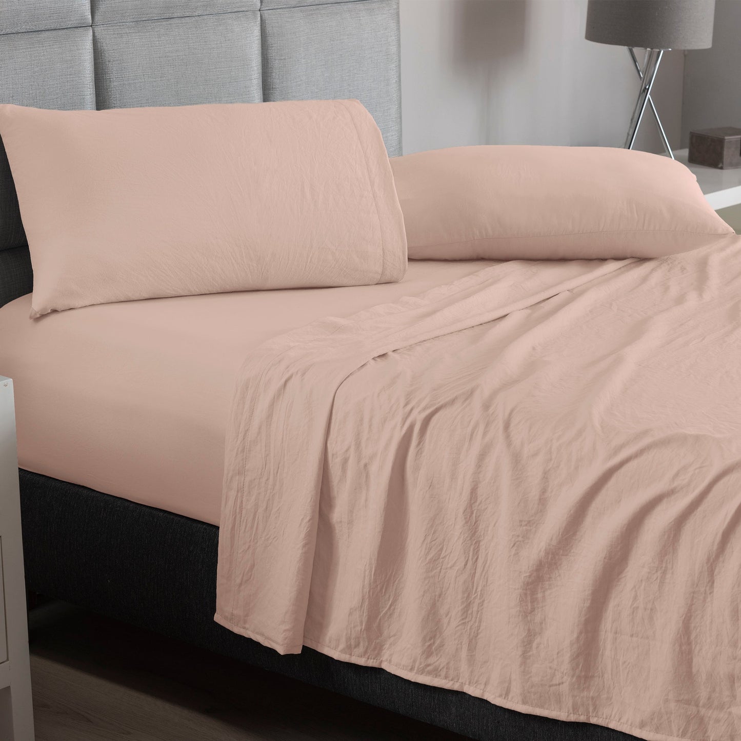 Sábanas Viasoft Washed IND Rose  – Cama Sencilla