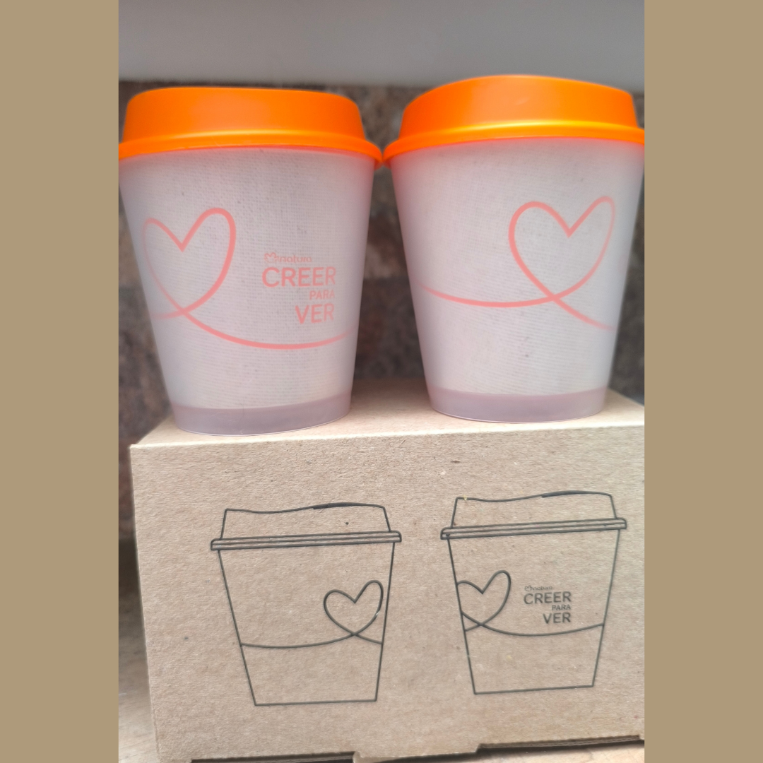 Set x2 Vasos para Café – Creer Para Ver – Capacidad 9oz
