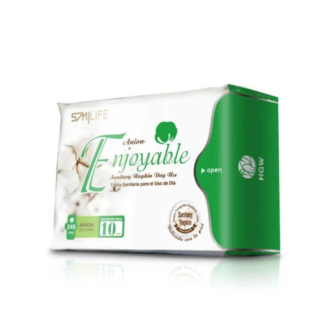 Toallas Higienicas Dia con Aniones de Turmalina - Smilife HGW - 10 Uds