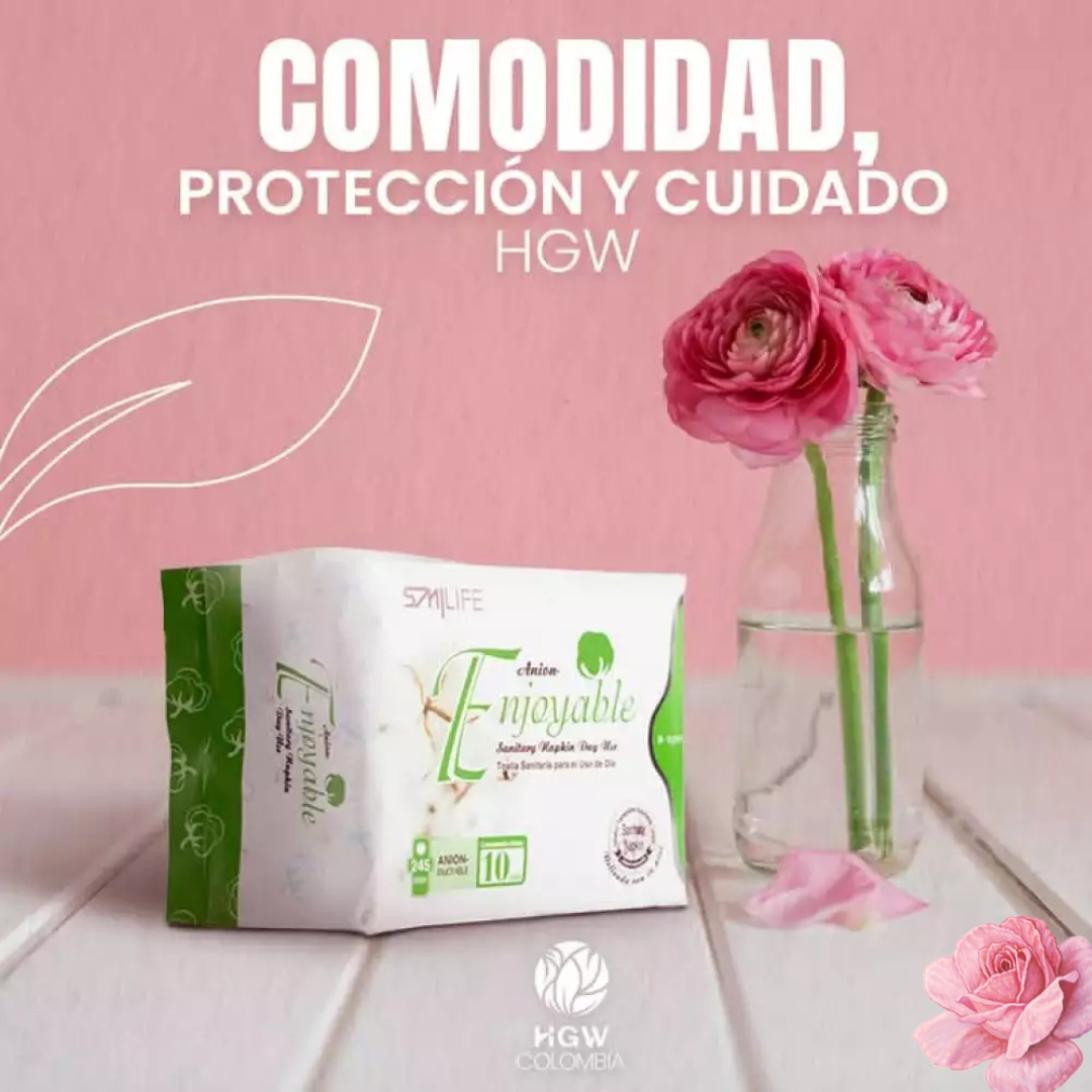Toallas Higienicas Dia con Aniones de Turmalina - Smilife HGW - 10 Uds