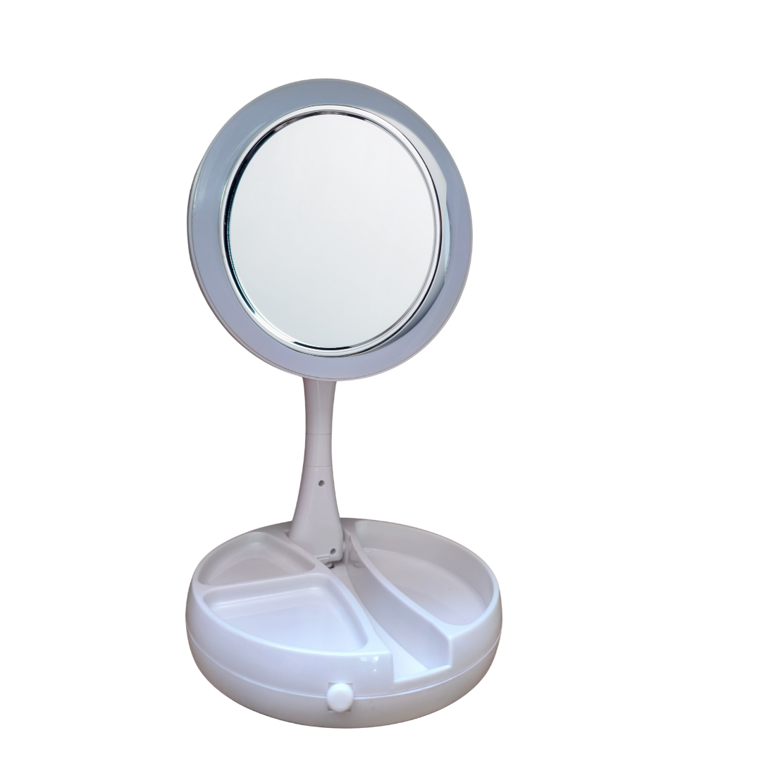 Espejo de Maquillaje con Luz LED – Diámetro 15.5cm x Alto 29cm