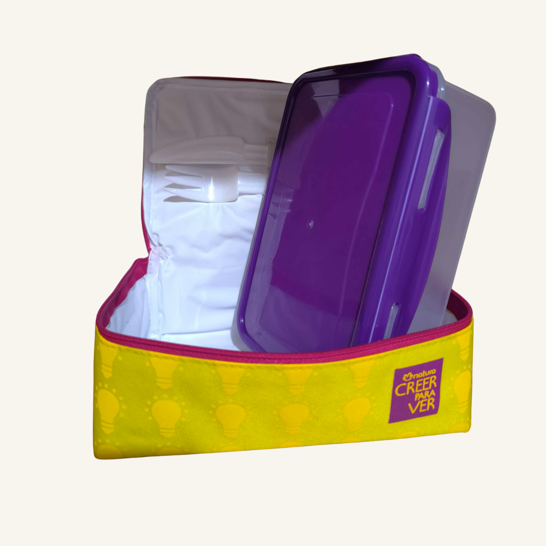 Set Portacomidas + Cubiertos – Creer Para Ver – 8x22x14cm